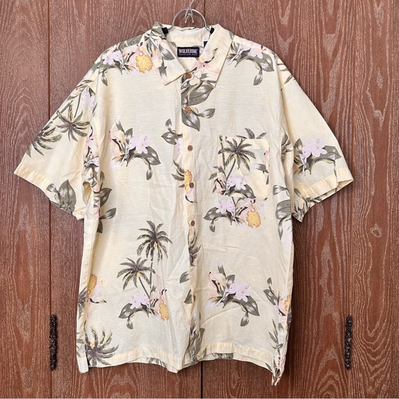 Wolverine Boots and Gear Men's Hawaiian Floral XL Short Sleeve Button-Down Shirt - Picture 1 of 11